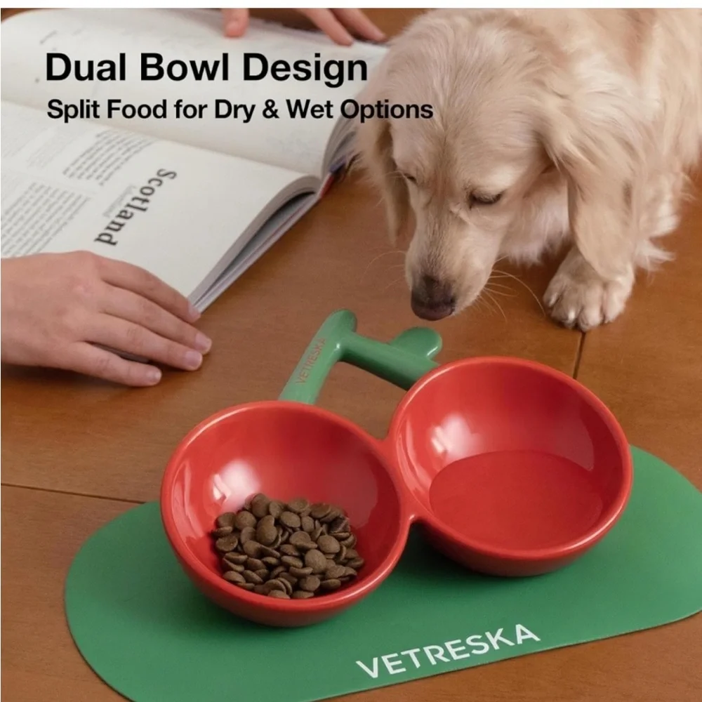 VETRESKA Cherry Cat Food Bowls